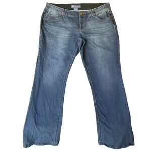 Democracy Plus Women Jeans “Ab”solution size 16W Blue Mid Rise Stretch Boot Cut